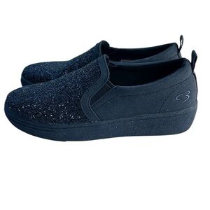 CONCEPT SKECHERS KIDS BLACK SPARKLY SHOES SIZE 2-1/2